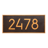 Personalized Cast Metal Address plaque - The Extra Large, Modern Hartford Plaque. Made in the USA. Display your address and street name. Custom house number sign. Measures 23.25" x 10" x 0.375"