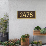 Personalized Cast Metal Address plaque - The Extra Large, Modern Hartford Plaque. Made in the USA. Display your address and street name. Custom house number sign. Measures 23.25" x 10" x 0.375"