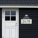 Personalized Cast Metal Address plaque - The Extra Large, Modern Hartford Plaque. Made in the USA. Display your address and street name. Custom house number sign. Measures 23.25" x 10" x 0.375"