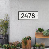 Personalized Cast Metal Address plaque - The Extra Large, Modern Hartford Plaque. Made in the USA. Display your address and street name. Custom house number sign. Measures 23.25" x 10" x 0.375"