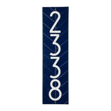 Personalized Cast Metal Address plaque - The Mid-Century Herringbone Vertical Plaque. Made in the USA. BEWARE OF IMPORT IMITATIONS. Display your address Custom house number sign. Measures - 5" x 18.25" x .325"