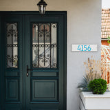Personalized Cast Metal Address plaque - The Mid-Century Modern Herringbone Horizontal Plaque. Made in the USA. BEWARE OF IMPORT IMITATIONS. Display your address Custom house number sign. Measures - 5" x 18.25" x .325"