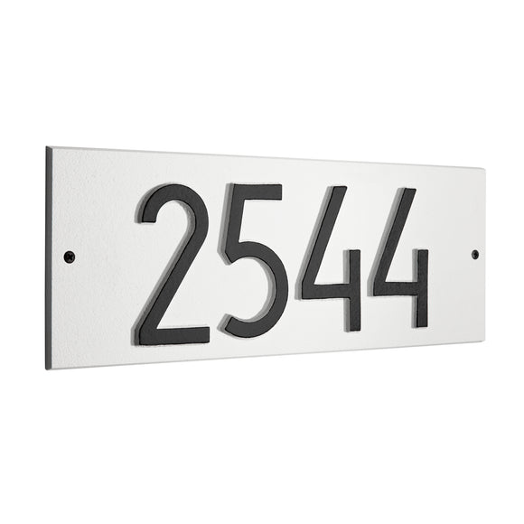 Personalized Cast Metal Address plaque - The Mid-Century Modern Rectangle Plaque. Made in the USA. BEWARE OF IMPORT IMITATIONS. Display your address Custom house number sign. Measures - 14.5