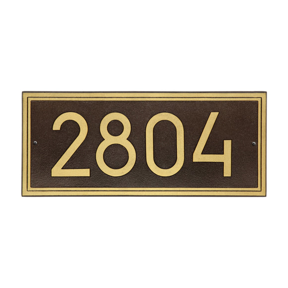 Personalized Cast Metal Address plaque - The Extra Large, Modern Double Line Plaque. Made in the USA. Display your address and street name. Custom house number sign. Measures - 22.375