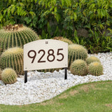 Personalized Cast Metal Address plaque - The Extra Large, Modern, Cape Charles Lawn Sign. Made in the USA. Display your address and street name. Custom house number sign. Measures 20" x 13.75" x 0.375"