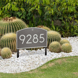 Personalized Cast Metal Address plaque - The Extra Large, Modern, Cape Charles Lawn Sign. Made in the USA. Display your address and street name. Custom house number sign. Measures 20" x 13.75" x 0.375"