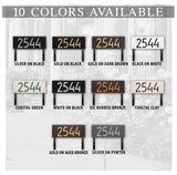 Personalized Cast Metal Lawn Mounted Address Sign - The Mid-Century Modern Rectangle Plaque. Made in the USA. BEWARE OF IMPORT IMITATIONS. Display your address Custom house number sign. Measures - 14.5" x 5.5" x .325"