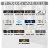 Personalized Cast Metal Address plaque - The Mid-Century Modern Herringbone Horizontal Plaque. Made in the USA. BEWARE OF IMPORT IMITATIONS. Display your address Custom house number sign. Measures - 5" x 18.25" x .325"