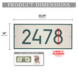 Personalized Cast Metal Address plaque - The Extra Large, Modern Hartford Plaque. Made in the USA. Display your address and street name. Custom house number sign. Measures 23.25" x 10" x 0.375"