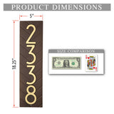 Personalized Cast Metal Address plaque - The Mid-Century Herringbone Vertical Plaque. Made in the USA. BEWARE OF IMPORT IMITATIONS. Display your address Custom house number sign. Measures - 5" x 18.25" x .325"