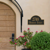 Address Plaque Arch Top with Street Name (wall mounted) - 10 SIGN COLORS, Measures 15.75" x 9.25"