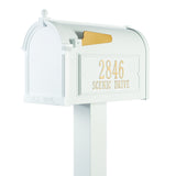 Personalized Whitehall Premium Mailbox with Side Address Plaques & Post Package --  4 COLORS AVAILABLE, DIMENSIONS - 9.625" X 13" X 20.375"