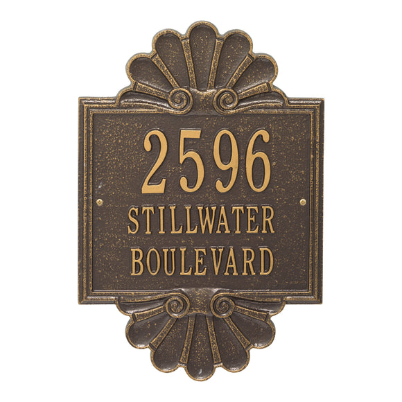 Personalized Cast Metal Address plaque - The Coquille Grande Display your address Custom house number sign. Measures - 11.5