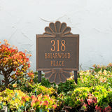 Personalized Cast Metal Address plaque - The Coquille Grande Lawn Plaque Display your address Custom house number sign. Measures 11.5" X 17.50" X 0.6". 5 Colors Available