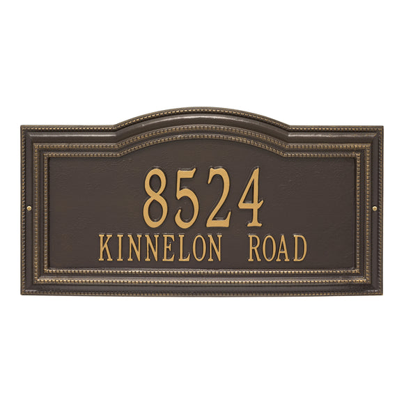 Personalized Cast Metal Address plaque - The Extra Large Arbor Grande Display your address Custom house number sign. Measures - 24.5