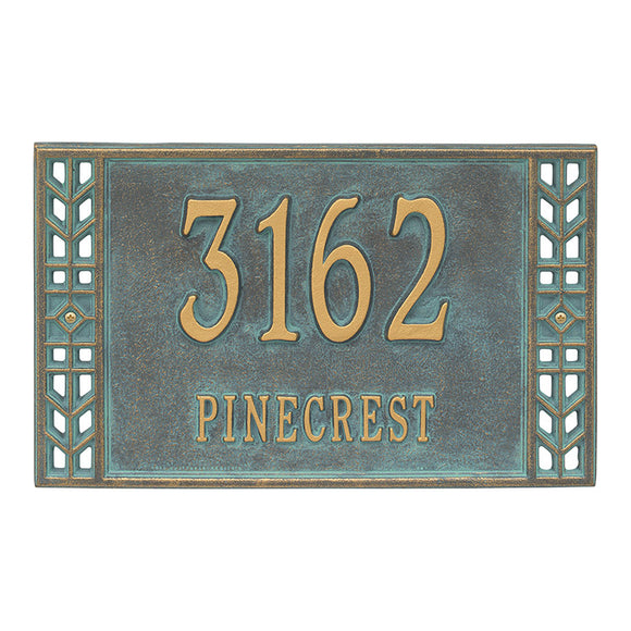 The Boston Address Plaque (Wall Mounted Plaque)-- 6 SIGN COLORS AVAILABLE, Measures 16.5