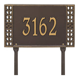 The Lawn Mount, Boston Address Plaque -- 6 SIGN COLORS AVAILABLE, Measures 16.5" x 11" x 0.375"