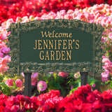 The Ivy Trellis Lawn sign. Measures - 14" x 8.125" x 0.375". 4 Colors Available.