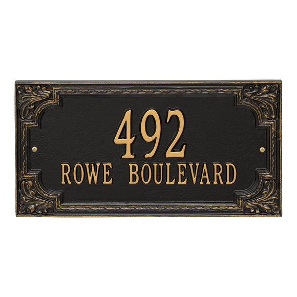 Personalized Cast Metal Address plaque - The Penbrook Grande sign. Display your address Custom house number sign. Measures - 16.5