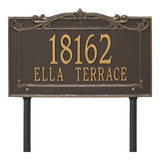 Personalized Cast Metal Address plaque - The Sheridan Extra Grande Lawn sign Display your address Custom house number sign. Measures - 19.5" X 12.0" X 0.6". 5 Colors Available