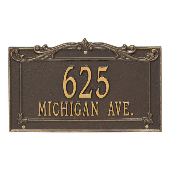Personalized Cast Metal Address plaque - The Sheridan Grande sign. Display your address Custom house number sign. Measures - 14.5