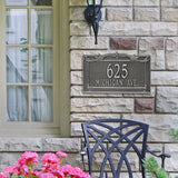 Personalized Cast Metal Address plaque - The Sheridan Grande sign. Display your address Custom house number sign. Measures - 14.5" X 9.0" X 0.6". 5 Colors Available