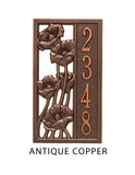 The Flowering Poppies Address Plaque -- 7 SIGN COLORS AVAILABLE, Measures 15.6" x 8.75" x 0.375"