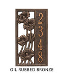 The Flowering Poppies Address Plaque -- 7 SIGN COLORS AVAILABLE, Measures 15.6" x 8.75" x 0.375"