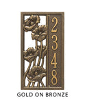 The Flowering Poppies Address Plaque -- 7 SIGN COLORS AVAILABLE, Measures 15.6" x 8.75" x 0.375"