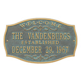 The Brookfield Plaque -- 12 SIGN COLORS AVAILABLE, Measures 14.5" x 9.0" x .32"