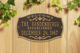 The Brookfield Plaque -- 12 SIGN COLORS AVAILABLE, Measures 14.5" x 9.0" x .32"