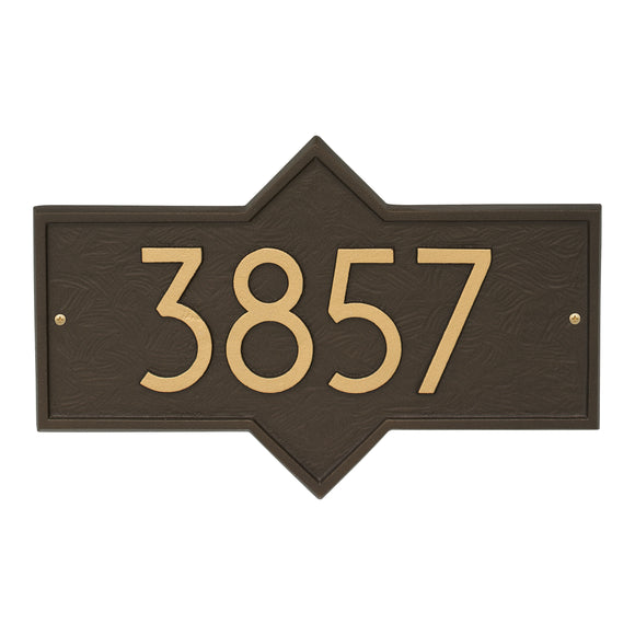Personalized Cast Metal Address plaque - The Modern Hampton.  Display your address Custom house number sign. Measures - 15.75