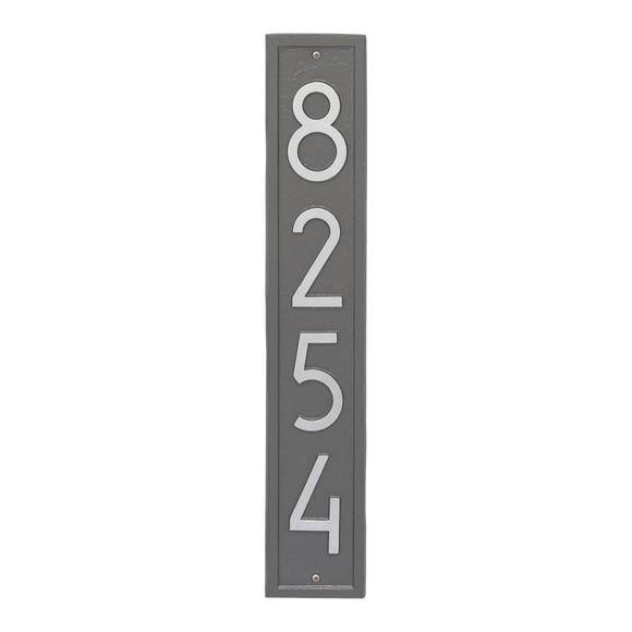 Personalized Cast Metal Address plaque - The Modern Vertical. Display your address Custom house number sign. Measures - 23.25