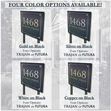 LAWN MOUNTED Stone Address Plaque with Engraved Numbers. Address Sign Made from Solid, Real Stone. Measures 12" x 12" x .375",  4 COLORS, 2 FONTS