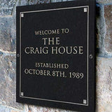 Stone Family Name Plaque with Engraved Text. Display Your Family Name On Solid, Real Stone. Four Colors Available. Measures 12" x 12" x .375",  4 COLORS AVAILABLE