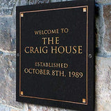 Stone Family Name Plaque with Engraved Text. Display Your Family Name On Solid, Real Stone. Four Colors Available. Measures 12" x 12" x .375",  4 COLORS AVAILABLE