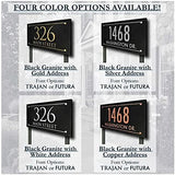 LAWN MOUNTED Stone Address Plaque with Engraved Numbers. Address Sign Made from Solid, Real Stone. Measures 12" x 6" x .375",  4 COLORS, 2 FONTS