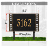 The Lawn Mount, Boston Address Plaque -- 6 SIGN COLORS AVAILABLE, Measures 16.5" x 11" x 0.375"