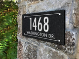 Stone Address Plaque with Engraved Numbers. Address Sign Made from Solid, Real Stone. Ships in 2-3 Days. Measures 12" x 6" x 0.375", 4 colors, 2 fonts