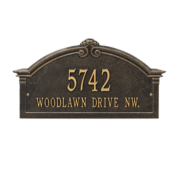 The Roselyn Arch Address Plaque ( Wall Mounted ) -- 7 SIGN COLORS AVAILABLE, Measures 18.75