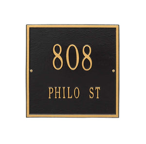 The Standard Square Number Address Plaque -- 11 SIGN COLORS AVAILABLE, Measures 11" x 11" x 0.37"
