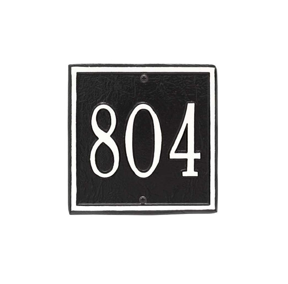 The Square Petite Address Number Plaque -- 11 SIGN COLORS AVAILABLE, Measures 6