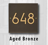 Personalized Cast Metal Address plaque - The Modern Square. Display your address Custom house number sign. Measures - 11" x 11" x .325"