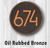 Personalized Cast Metal Address plaque - The Modern Round Display your address Custom house number sign. Measures - 8.75" x 8.75" x .325"