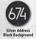 Personalized Cast Metal Address plaque - The Modern Round Display your address Custom house number sign. Measures - 8.75" x 8.75" x .325"