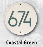 Personalized Cast Metal Address plaque - The Modern Round Display your address Custom house number sign. Measures - 8.75" x 8.75" x .325"
