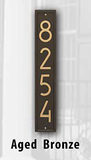 Personalized Cast Metal Address plaque - The Modern Vertical. Display your address Custom house number sign. Measures - 23.25" X 4.25" X .325"