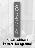 Personalized Cast Metal Address plaque - The Modern Vertical. Display your address Custom house number sign. Measures - 23.25" X 4.25" X .325"