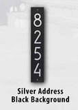 Personalized Cast Metal Address plaque - The Modern Vertical. Display your address Custom house number sign. Measures - 23.25" X 4.25" X .325"