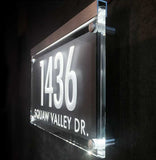 Address Plaque Lighted Crystal Sign, Available in 3 colors and two fonts, MEASURES 7.25" X 12"